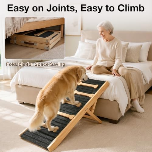 Foldable Dog Ramp for Bed & Couch, 5 Adjustable Heights Pet Ramp - Image 3