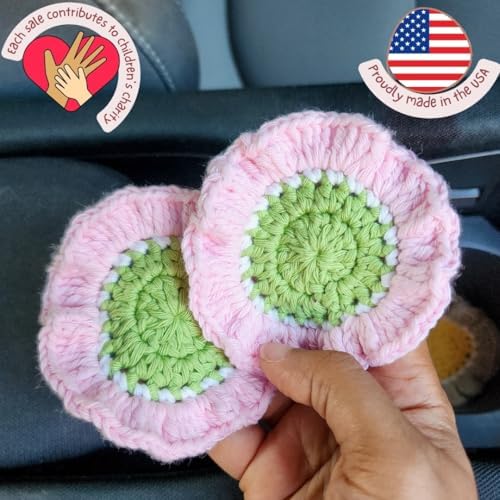 Cotton Crotchet Ruffled Flower Coaster Set - Image 2