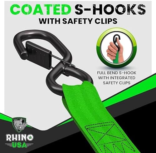 Rhino USA Retractable Ratchet Straps - 1in x 10ft - Image 5