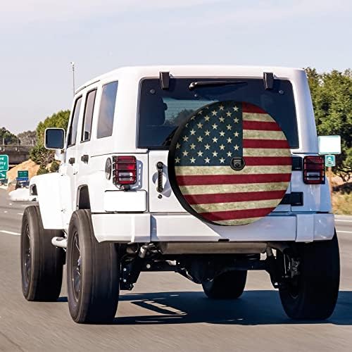 Retro American Flag Spare Tire Cover - Image 2