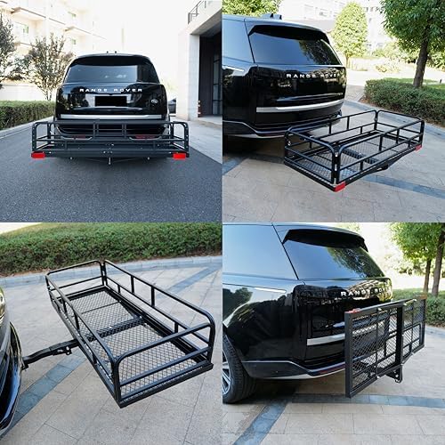 fouwick 60" x 24" x 13" Hitch Cargo Carrier | 600 Lbs Heavy Duty Folding - Image 2