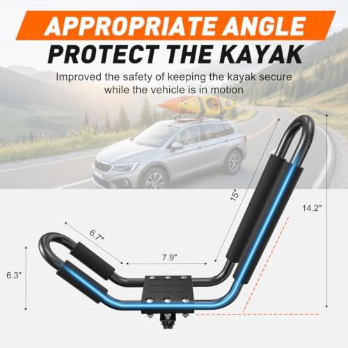 Taelakeni 2 Pairs Kayak Carrier Racks, Universal Cars Kayak Roof Rack - Image 4