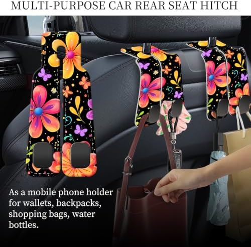 PU Leather Car Seat Hook, Storage Headrest Hanger, Cute Car Backseat Organizer - Image 3
