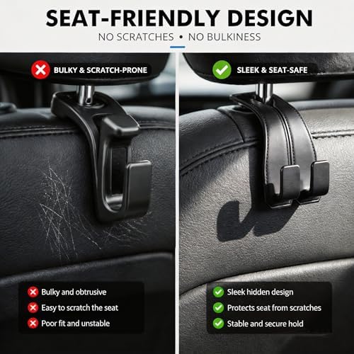 vidonio 2 Pack Leather Headrest Hooks - Image 6