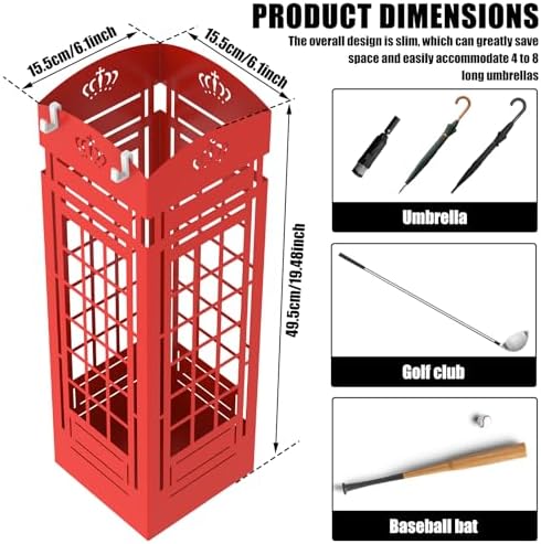 Square Metal Umbrella Holder, Square Free Standing Umbrella Rack Decorative - Image 2