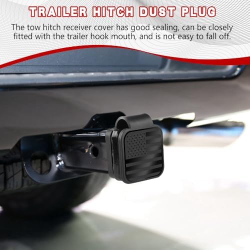 Universal Flag Tow Hitch Covers, Receiver Tube Hitch Plug, American Flag Rubber - Image 3