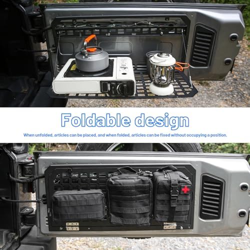 Tailgate Table Rear Foldable Storage Cargo Rack, Storage Shelf Molle Panel - Image 6
