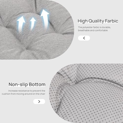 Love's cabin Memory Foam Chair Cushions Set of 4, 15.5 Inch, Light Grey - Image 4