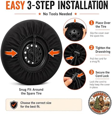 Bald Eagle Spare Tire Cover for SUVs RVs Trailers Campers Trucks, Universal - Image 6