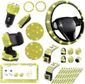 NBTEPEM 27 PCs Yellow Bling Car Accessories Set by NBTEPEM