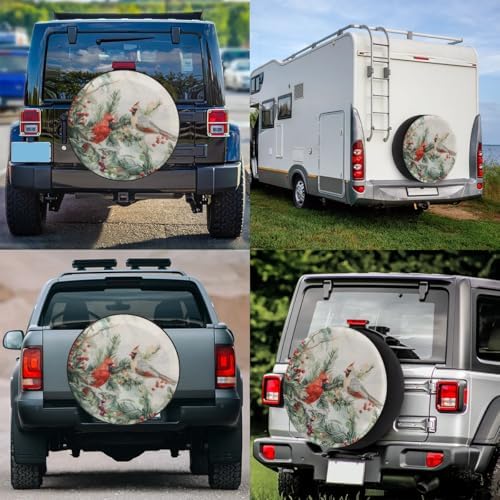 Spare Tire Cover for RV Trailer, Winter Cardinal Tire Covers Universal Fit for - Image 7