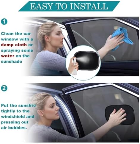 Mini Car Sun Shade for Driver, Static Cling Sun Visor for Safe Driving -2PC - Image 4