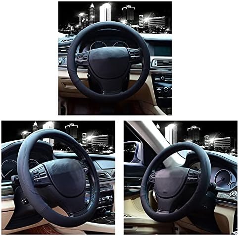 Valleycomfy Microfiber Leather Steering Wheel Cover Universal 15 inch - Image 2