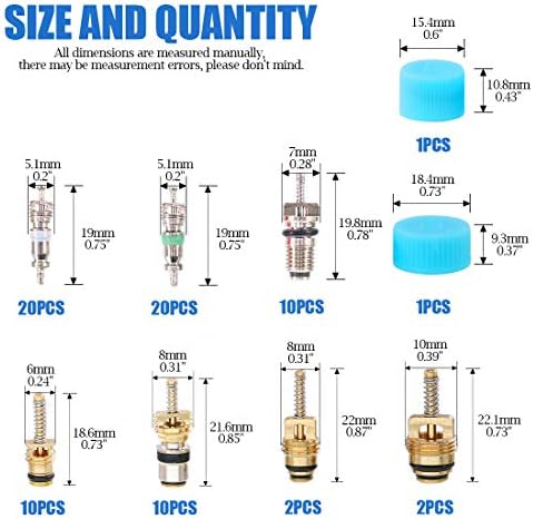 Glarks 78Pcs Car Air Conditioner Valve Core Schrader Valve Cores Accessories - Image 2