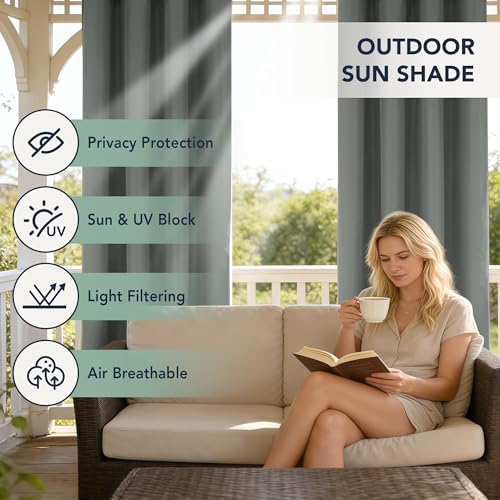 Patio Curtains Outdoor Waterproof, Privacy Drapes - Image 3