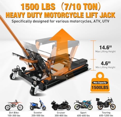 Nilight Motorcycle Lift Jack 1500 LBS Hydraulic Lifts ATV Scissor Jacks - Image 2