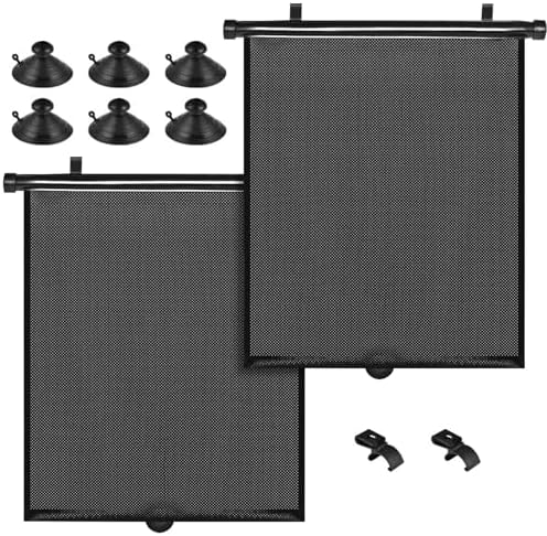 PLTCAT Car Side Window Sun Shades, 2 Pack Stretch Mesh Covers, 20 x 22 in by PLTCAT