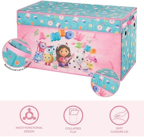 Idea Nuova Gabbys Dollhouse Large Collapsible Childrens Storage Trunk, Durable - Image 3