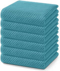 Homaxy 100% Cotton Waffle Weave Kitchen Dish Towels 6-Pack, Lake Blue by Homaxy