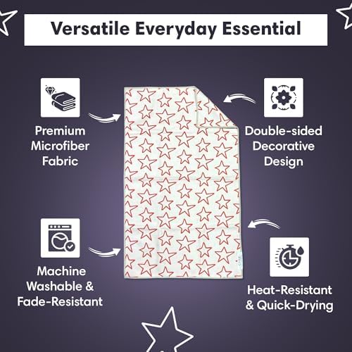 Microfiber Hand Towel & Washcloth Set, Double-Sided Waffle Weave Set of Two - Image 4