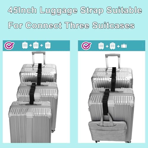 4 Pack Luggage Straps for Carry On Bag Multiple Suitcases, Light Blue - Image 4