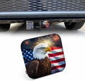 Trailer Hitch Cover for 2" Receivers Bald Eagle American Flag, Grunge Eagle USA by Beabes