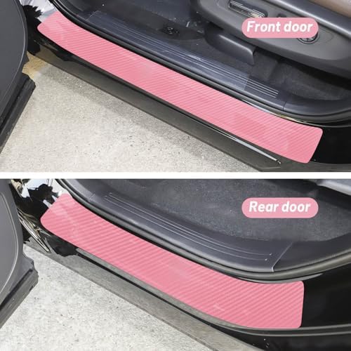 4PCS Car Door Sill Protector 3D Carbon Fiber - Image 6