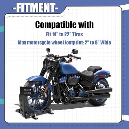 ECOTRIC Motorcycle Wheel Chock Trailer, Adjustable Motorcycle Front Tire - Image 2