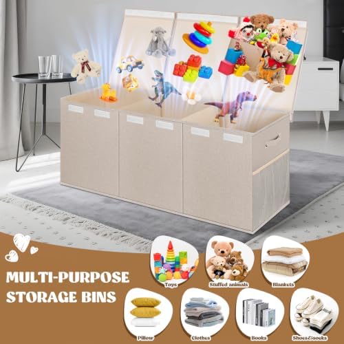 Extra Large Toy Box with Lids, Collapsible Storage Bin - Image 3