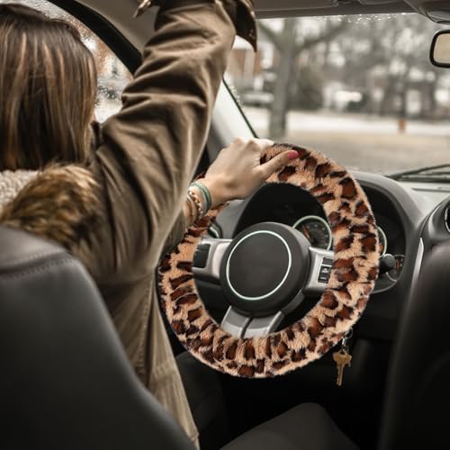 Accmor Fuzzy Car Steering Wheel Cover, Universal Fit Fur Auto Wheel Cover & - Image 7