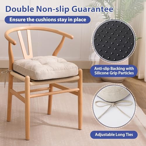 IASEAHK Memory Foam Dining Chair Cushions, 16.5"x16.5"x3.5" - Image 3