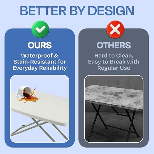 Lavish Home Indoor & Outdoor Portable Folding Table Set of 2 - Image 6