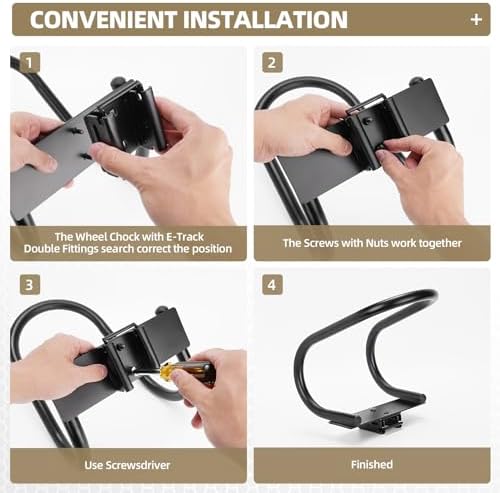 4-Pack E-Track Wheel Chock for E-Track System, Motorcycle Wheel chock - Image 3