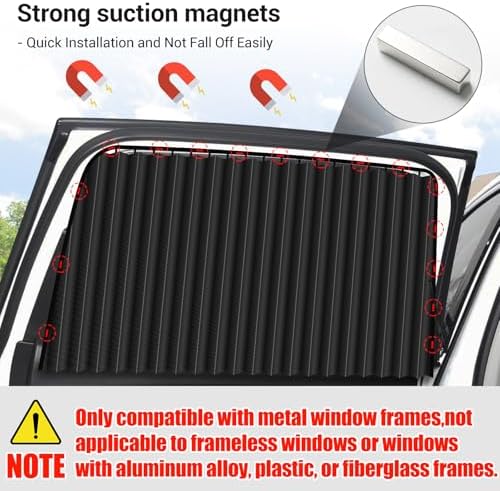 ZATOOTO Car Window Shades for Side Window, Magnetic Car Curtains, 4 Pack - Image 2