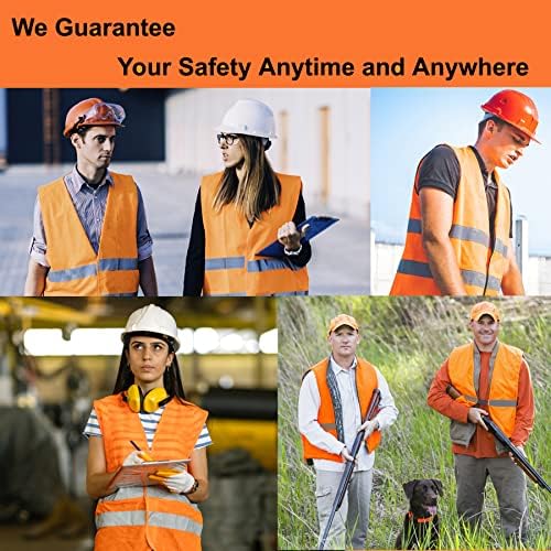 Orange Safety Vests 10 Pack, Reflective High Visibility Construction Working - Image 7