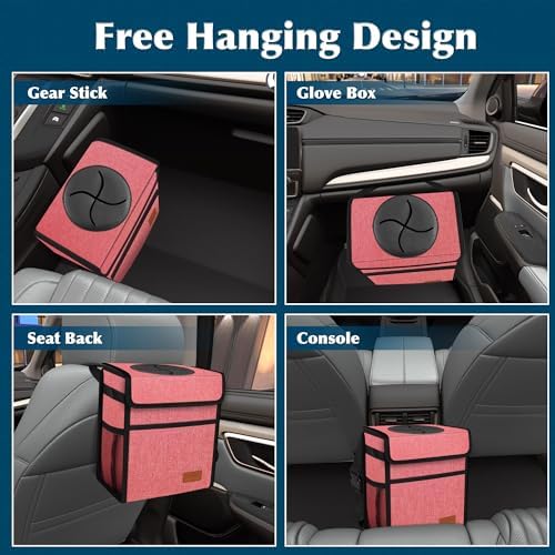 Femuar Car Trash Can with Lid - Image 6
