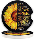 Car Coasters for Women 2 Pack, Ceramic Absorbent Cup Holders for Mother's Day by LogHog