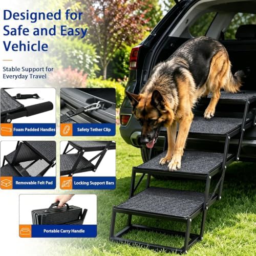 Dog Stairs for Large Dogs, Supports 250 lbs - Image 6