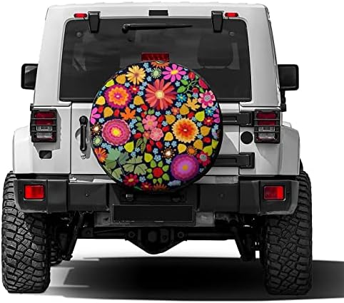 Delerain Colorful Autumn Flowers Spare Tire Cover - Image 2