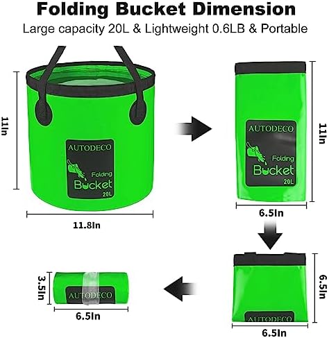 2 Pack Collapsible Bucket 5 Gallon Container Folding Water Bucket Portable Wash - Image 2