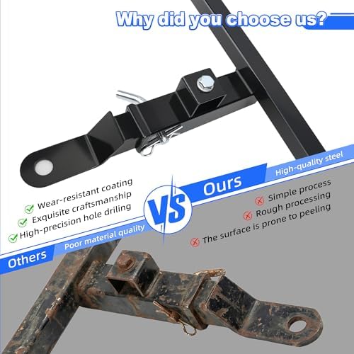 Golf Cart Rear Trailer Hitch, Heavy Duty Carbon Steel Hitch Receiver, No-Drill - Image 3