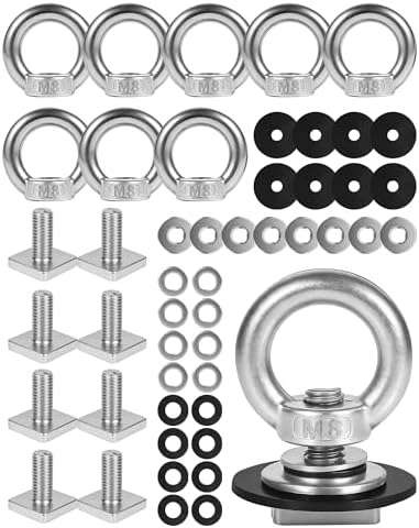 T Track Mount Tie Down Anchor for Roof Rack, M8 Heavy Duty Ring Shaped Eye Bolt by moroinriz