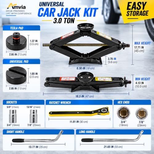 Car Jack Kit 3 Ton Scissor Jack - Image 5