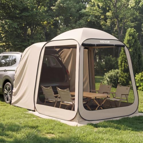 VEVOR SUV Tailgate Tent, 6 x 6 ft Pop-Up Screen House Canopy by VEVOR