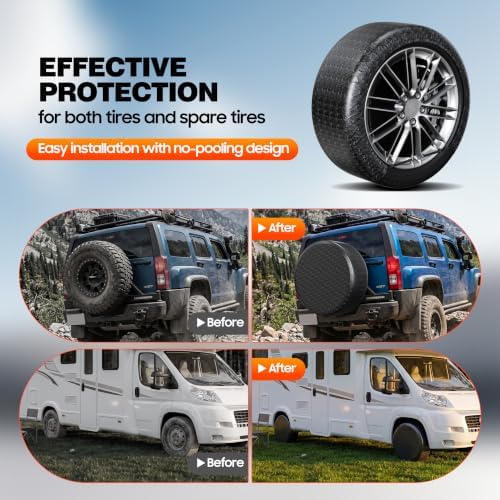 MOONET Oxford Fabric Tire Covers Black 2-Pack, - Image 6