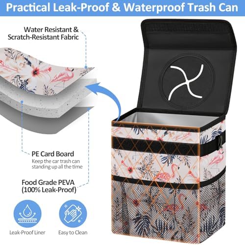 ELONGRIVER Leak Proof Car Trash Can - Image 3
