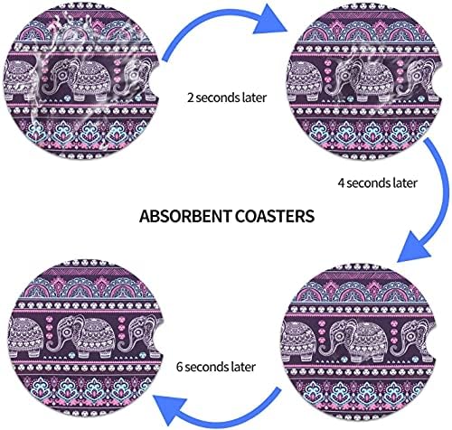 Small 2.56" Absorbent Car Coasters 2 Pack, Auto Cup Holder Accessories - Image 5