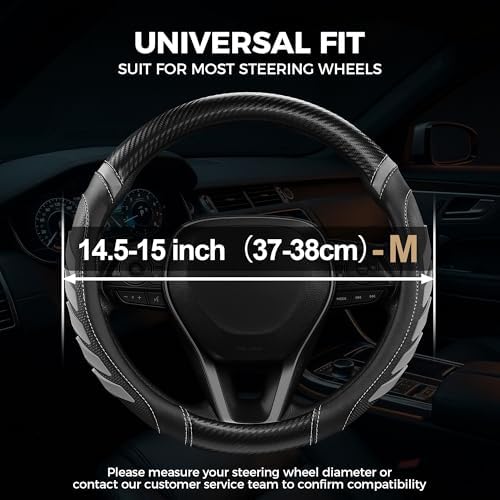 West Llama Carbon Fiber Leather Steering Wheel Cover - Image 2