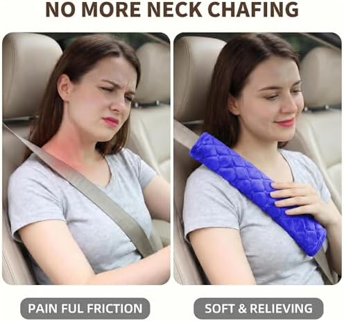 Soft Auto Seat Belt Pads Extra Long 13.7in, Seatbelt Shoulder Cover, 2 Piece Set - Image 7