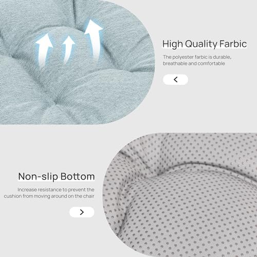 Love's cabin Memory Foam Chair Cushions Set of 4, 19 Inch, Light Blue - Image 4